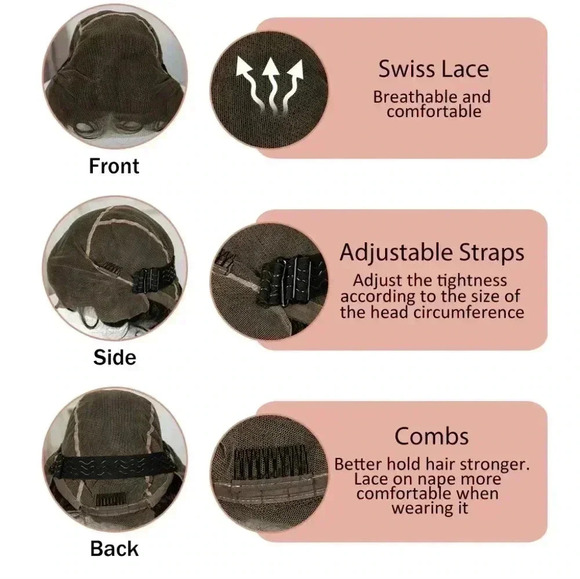 Luxurious 6-Inch Full Lace Braided Wig with Baby Hair -color #350 - Picture 5 of 7